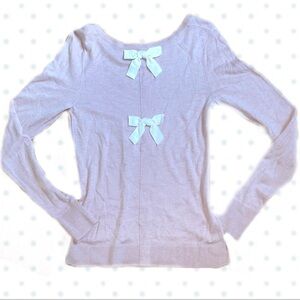 🪽Light Pink White Bow Top Coquette